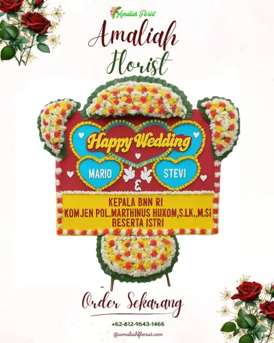 Karangan Papan Bunga Pernikahan di Cipayung Girang